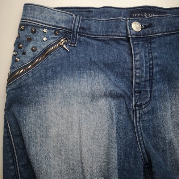 Rock & Republic Ladies Size 14 Pixie Cut Off Denim Shorts w/ Embellishments - Picture 7 of 11